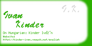 ivan kinder business card